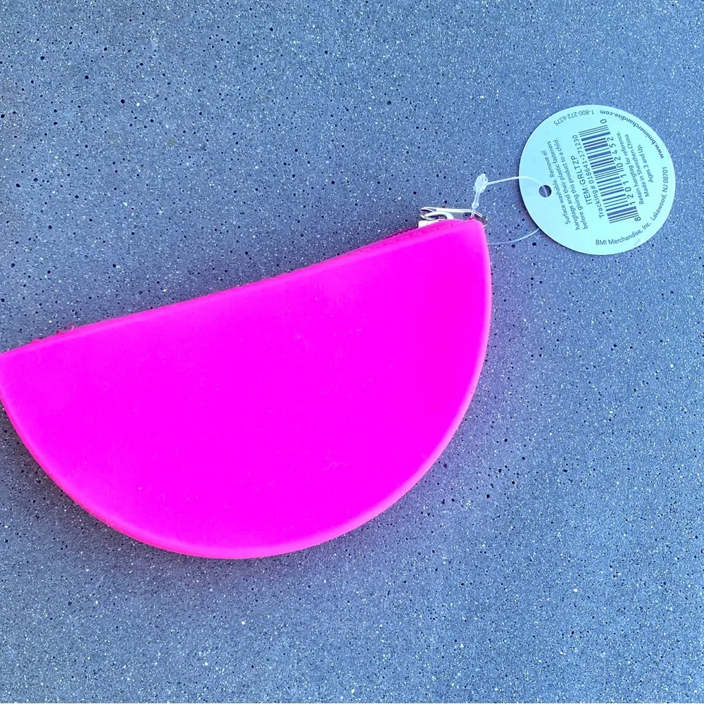 Urban outfitters watermelon print pouch coin purse rubber silicone zipper NEW